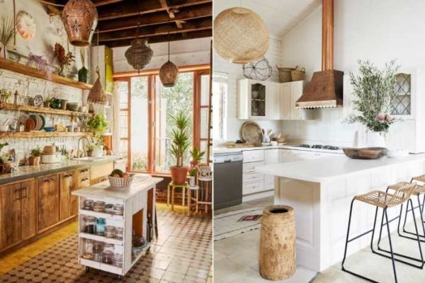 Boho farmhouse kitchen decor