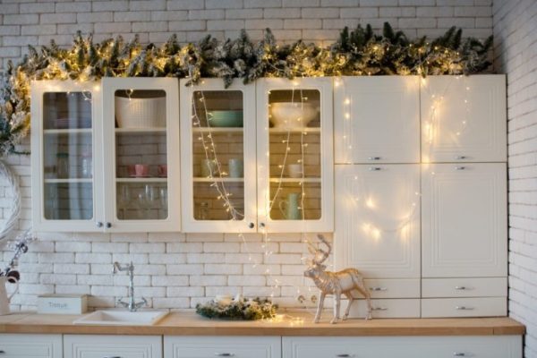 Kitchen cabinets christmas decor