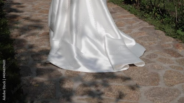 Wedding dress with flowers on the bottom