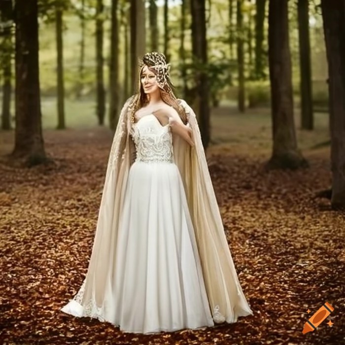 Wedding dress with cape veil