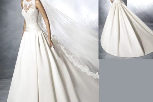 Wedding dress sheer bodice