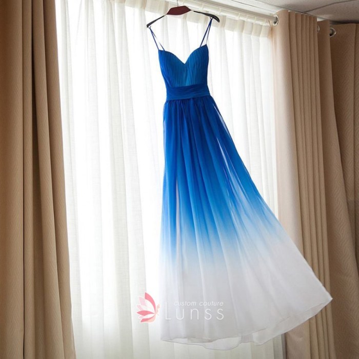 Wedding dress with blue sash